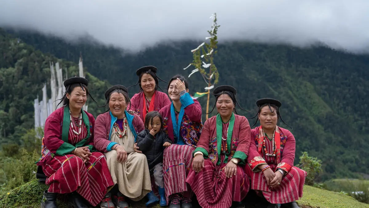 The Merak-Sakteng people of eastern Bhutan — one of Bhutan's most distinctive ethnic communities, encountered only on this remote eastern trek
